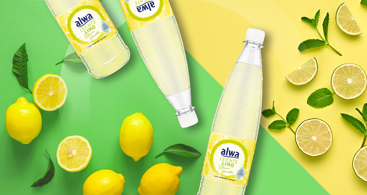 Leichte Früchte Zitrone Limette Flaschen