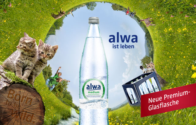 alwa neue Premium Glasflasche